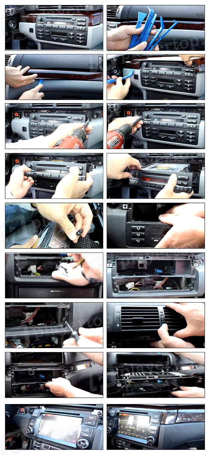 installation autoradio BMW Serie 3 E46 1999 2006